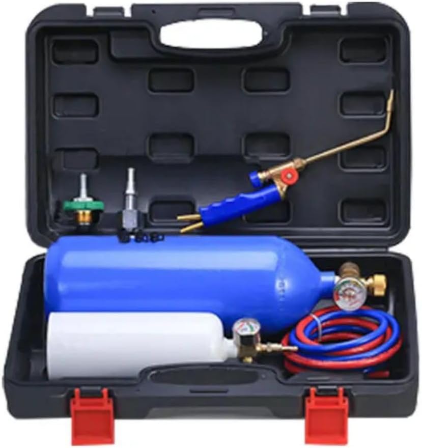 کیت جوشکاری پرتابل با کپسول اکسیژن ۲ لیتری، ست کامل تورچ و کیف حمل مناسب جوشکاری لوله مسی 