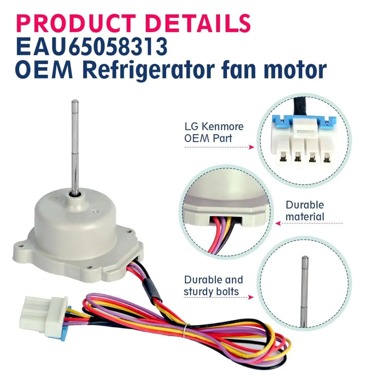 موتور فن اواپراتور یخچال ال جی و کنمور12v DC مدل EAU65058313 