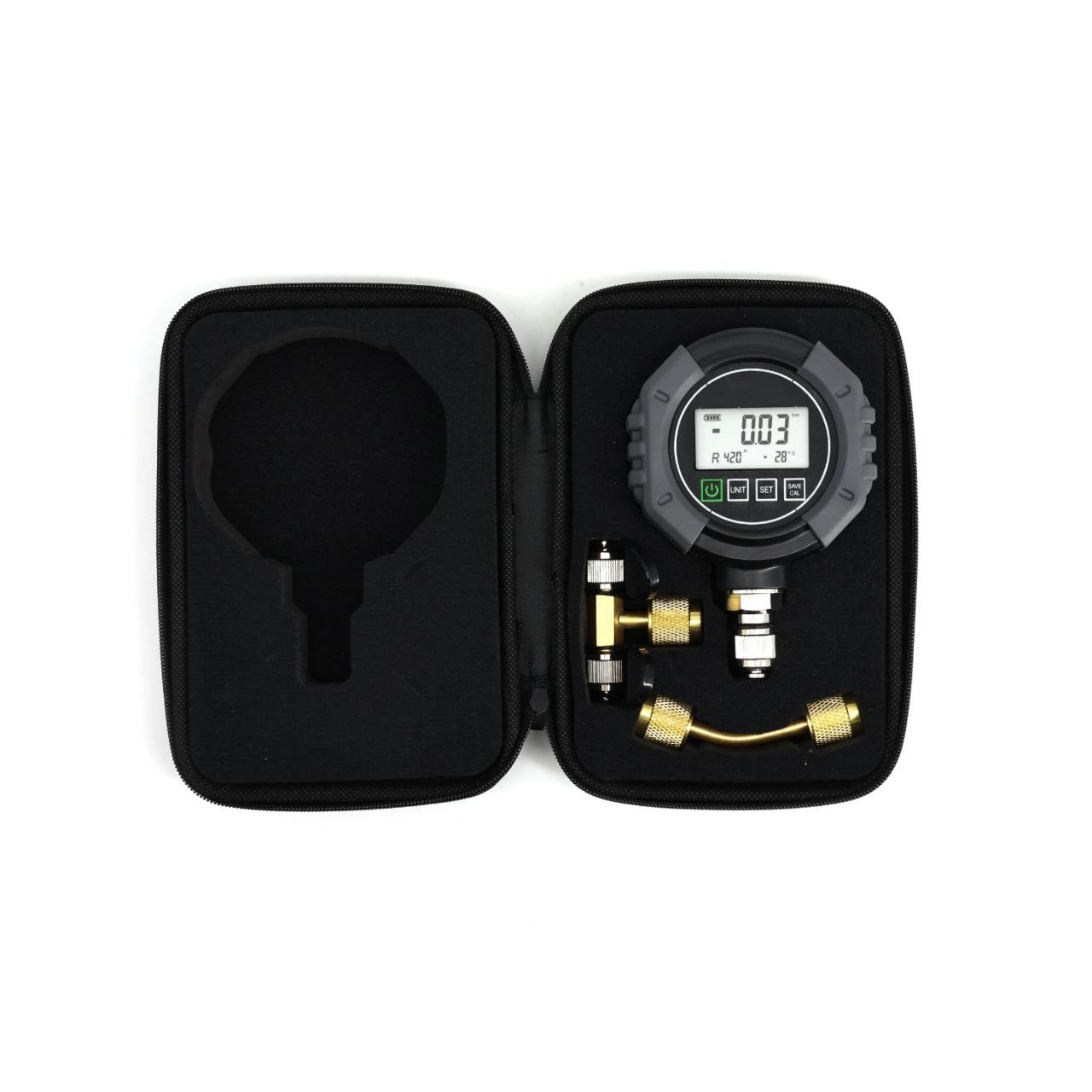 گیج وکیوم دیجیتال  مدل VG-100 همراه با تبدیل و فیتینگ سایز 1/4 اینچ