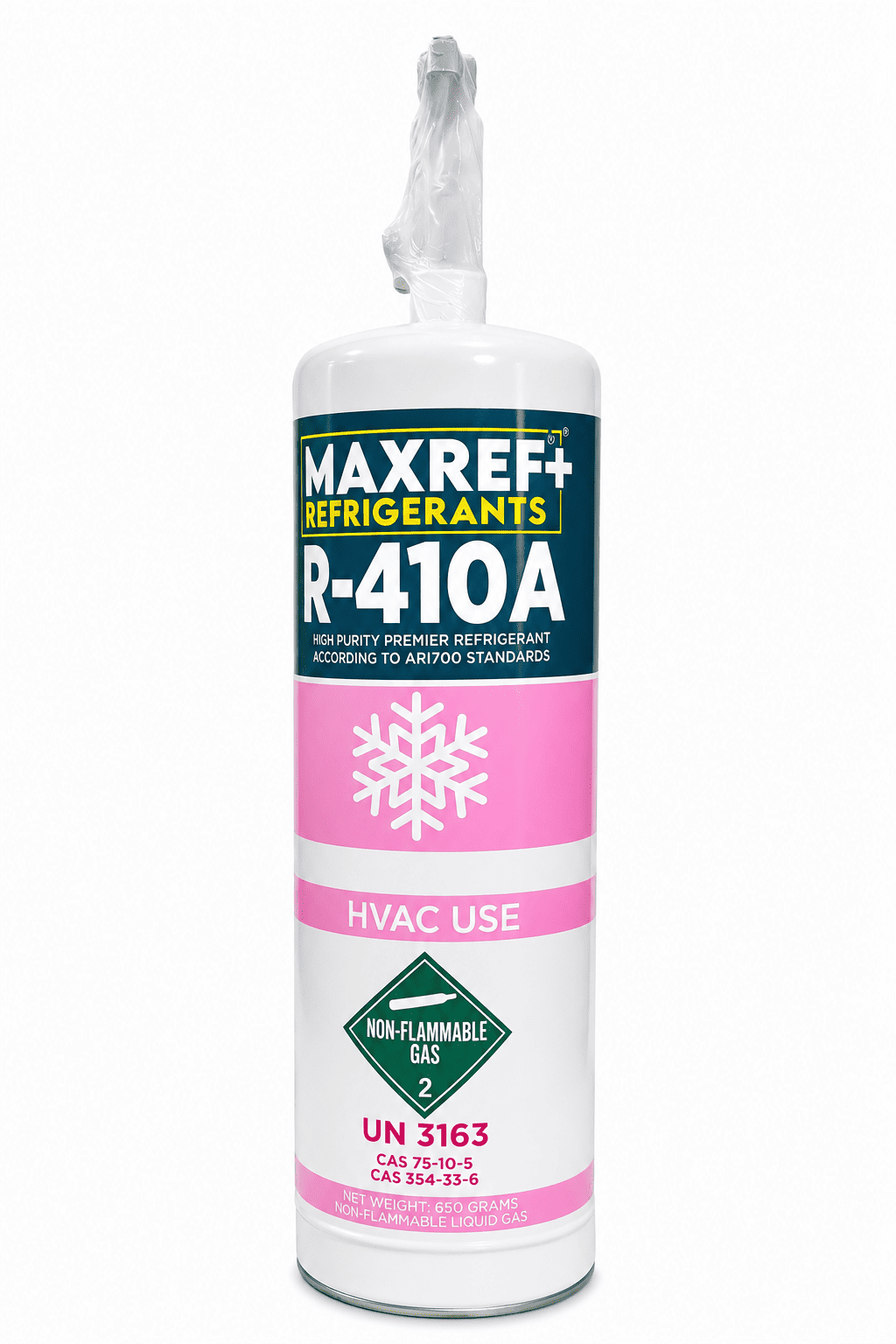 گاز R410a مکسرف شیردار با وزن خالص 650 گرم