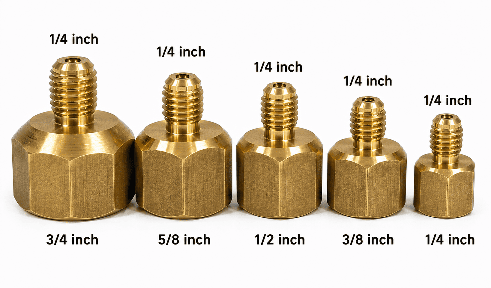 مجموعه 5 عددی توپیچ روپیچ تست (سوزن دار) کولرگازی از سایز 1/4 تا 3/4 اینچ