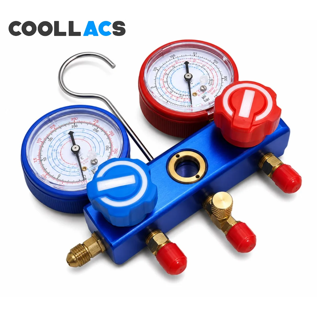 منیفولد سرویس XWM دوقولو چهارگاز R404a,R22,R134a,R407c
