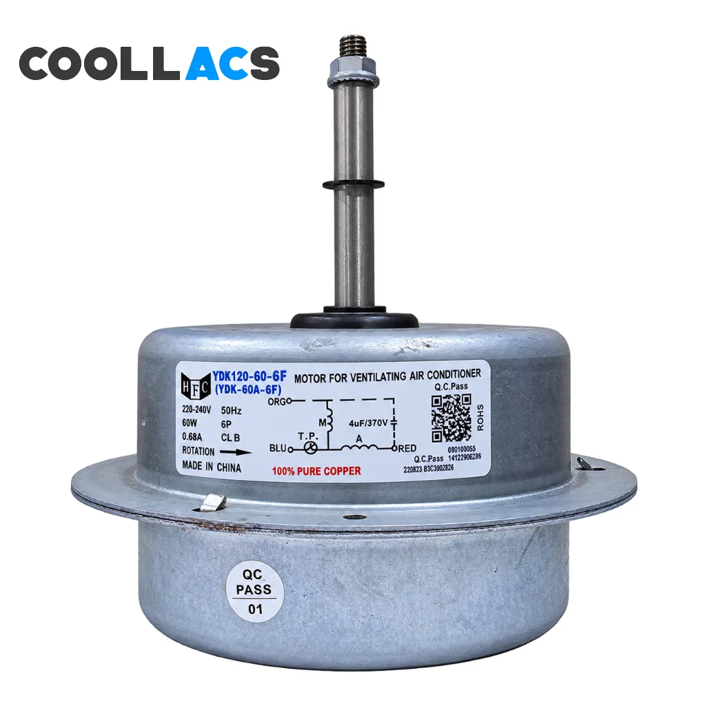 موتور فن کندانسور کولر دو تیکه 60 وات مدلYDK-120-60-6F
