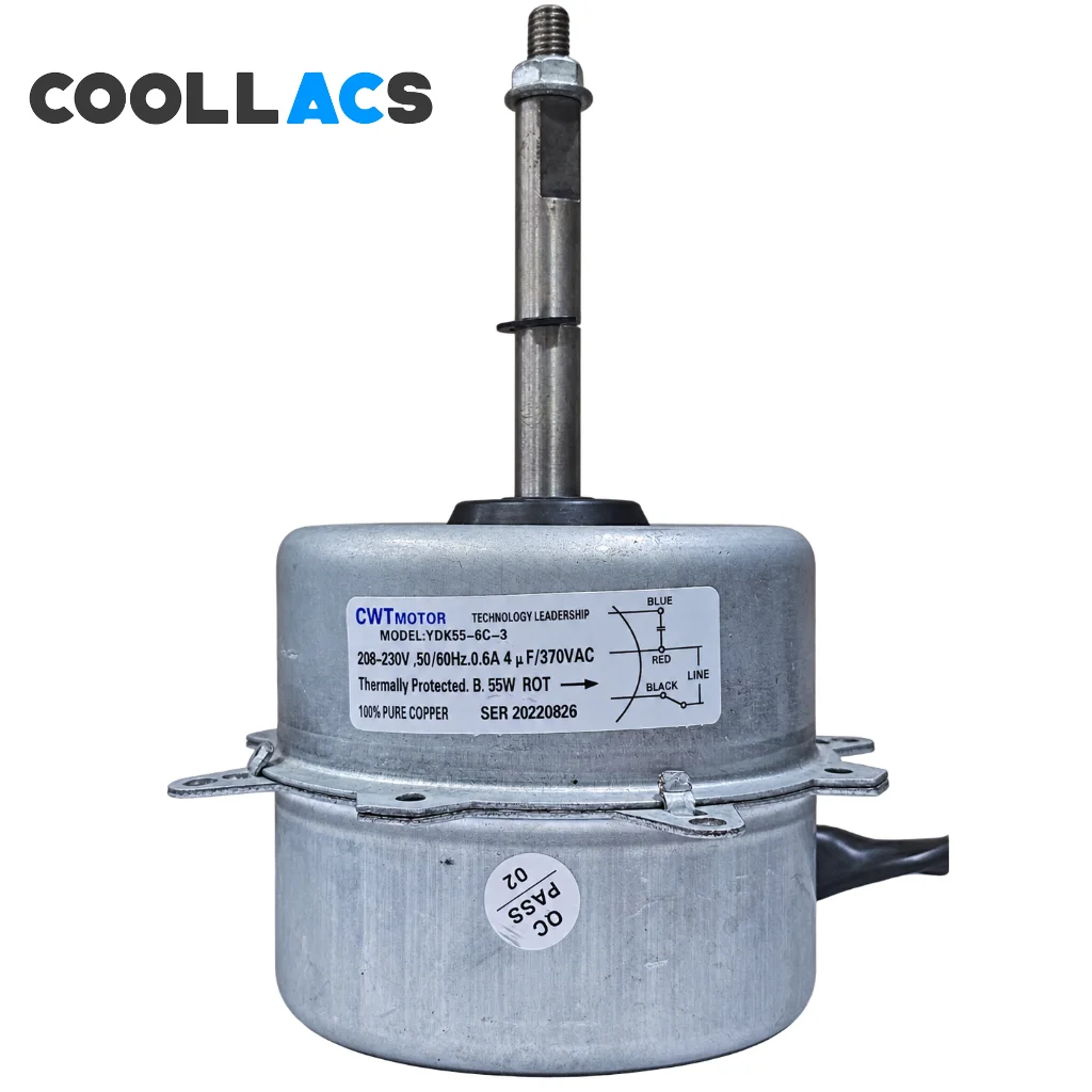 موتور فن کندانسور کولر دوتکه 55 وات مدلYDK55-6C-3