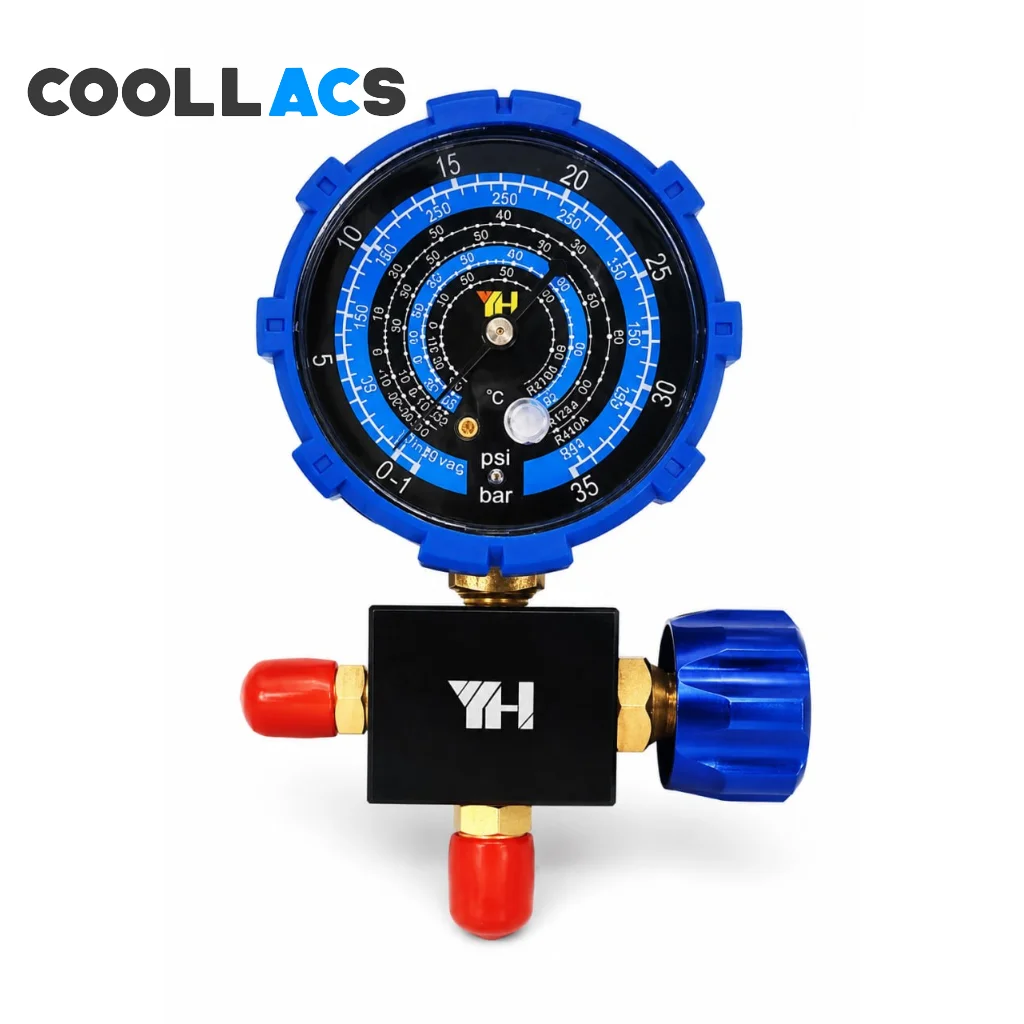 منیفولد سرویس تکی فشار ضعیف مدل YH-466GA-L چهارگاز(R22,R410a,R134a,R404a) 