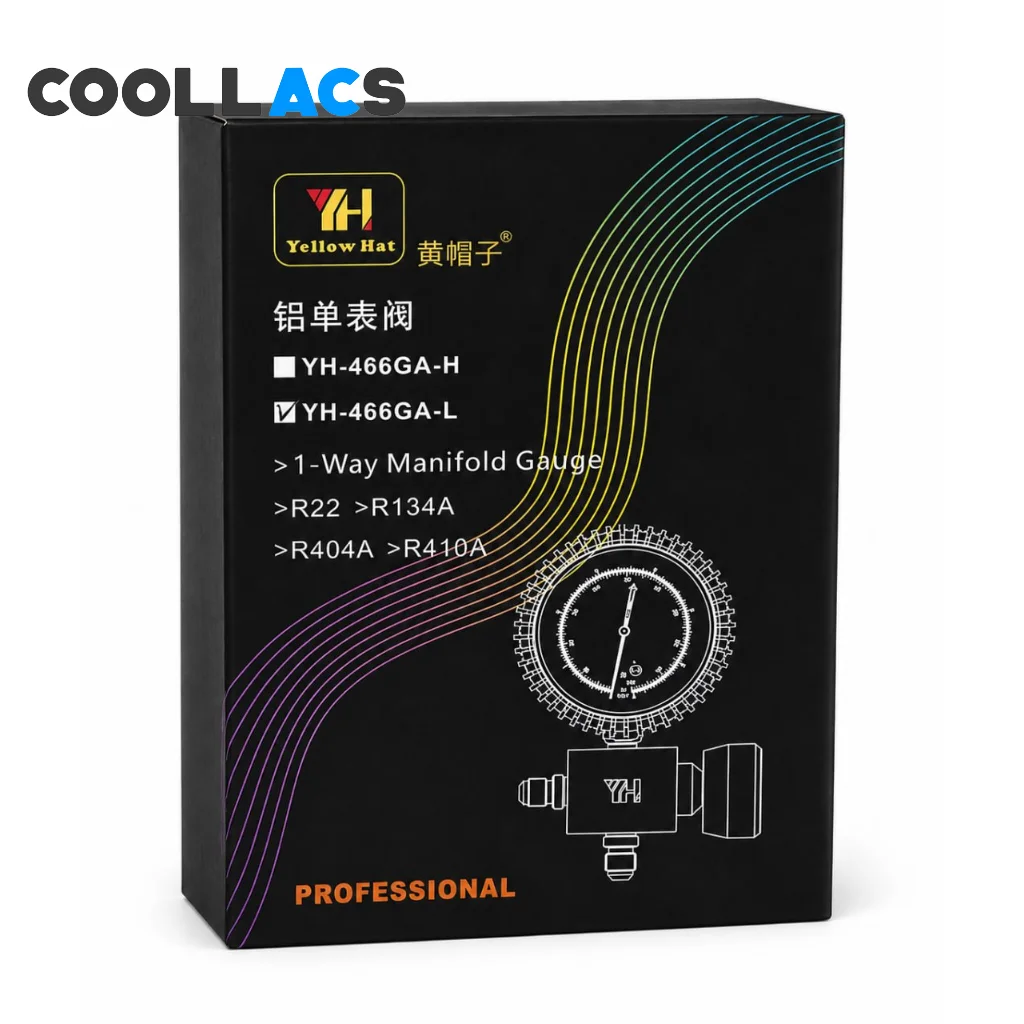 منیفولد سرویس تکی فشار ضعیف مدل YH-466GA-L چهارگاز(R22,R410a,R134a,R404a) 